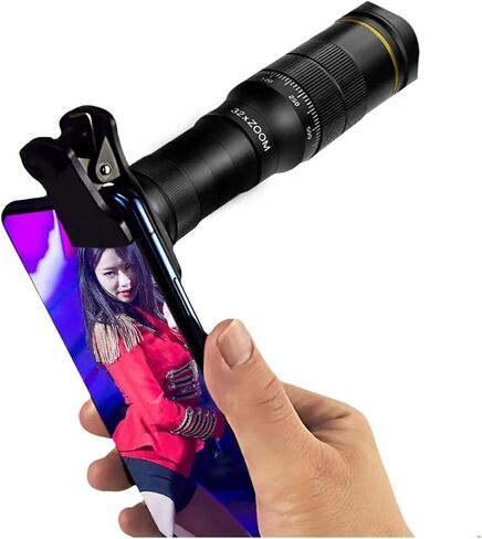4K Professional Telescope Monocular with 32x Zoom - HD Zoom Phone Lens Camera Telephoto, Metal Tripod, Ideal for Tourism and Camping, Ensures Sharp Images in Saudi Arabia