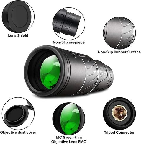 HD Professional Monocular Binoculars, Long Range, Portable Telescope for Hunting, Bird Watching - Sharp Images in Saudi Arabia
