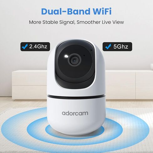 كاميرا داخلية للأمن المنزلي: 5G & 2.4G WIFI 2K 360 ° PAN TILT CAMERT مع 2 Way Audio Vision Phone Phone App مراقبة فيديو لمراقبة شقة غرفة المنزل مراقبة الطفل PET Dog Cat in Kuwait