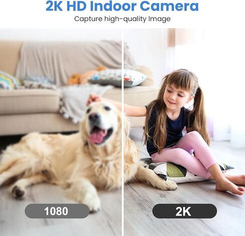 كاميرا داخلية للأمن المنزلي: 5G & 2.4G WIFI 2K 360 ° PAN TILT CAMERT مع 2 Way Audio Vision Phone Phone App مراقبة فيديو لمراقبة شقة غرفة المنزل مراقبة الطفل PET Dog Cat in Kuwait