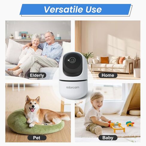 كاميرا داخلية للأمن المنزلي: 5G & 2.4G WIFI 2K 360 ° PAN TILT CAMERT مع 2 Way Audio Vision Phone Phone App مراقبة فيديو لمراقبة شقة غرفة المنزل مراقبة الطفل PET Dog Cat in Kuwait