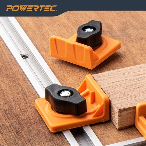 Powertec 72378 T-TRACH INLINE و Short Stop Kit ، FIT Universal ، T Track Stop Block لأشغال T-TRACK ، والرمل ، والتوجيه ، 4pk in Saudi Arabia