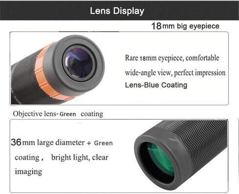 Compact 10x36 Monocular Telescope with BAK4 Prism - Ideal for Bird Watching and Sightseeing in Saudi Arabia