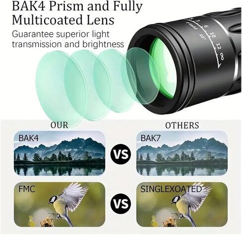 16x52 Powerful Zoom Monocular Telescope Binoculars - Long Range Night Vision Spyglass for Outdoor, Camping, Bird Watching, and Wildlife Observation in Saudi Arabia