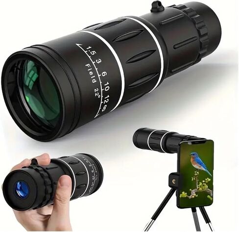 16x52 Powerful Zoom Monocular Telescope Binoculars - Long Range Night Vision Spyglass for Outdoor, Camping, Bird Watching, and Wildlife Observation in Saudi Arabia