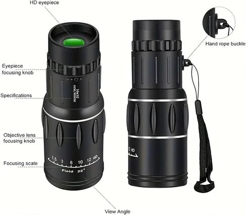 16x52 Powerful Zoom Monocular Telescope Binoculars - Long Range Night Vision Spyglass for Outdoor, Camping, Bird Watching, and Wildlife Observation in Saudi Arabia