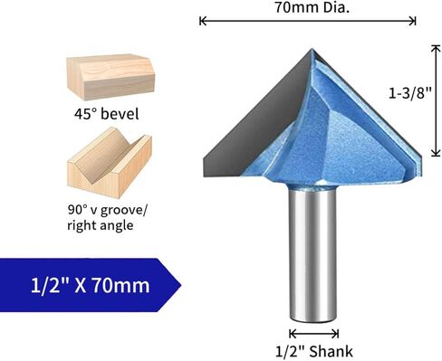 V-Groove Router بتات 90 درجة مع 1/2 "شانك ، قطع 70 ملم ديا. in Kuwait