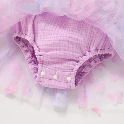 Odasdo Baby Girls First First Birthday Withfit Sqaure Neck Fly Fly Sleeve Tulle Tutu Romper Dress in Saudi Arabia