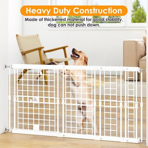 Adjustable Dog Gate - 13-22 Inch Height, 18-43 Inch Width Extension - No Drill Pet Gate for Doorways, Stairs, Puppies & Toddlers - Heavy Duty Metal Safety Gate in Kuwait