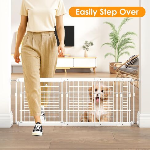 Adjustable Dog Gate - 13-22 Inch Height, 18-43 Inch Width Extension - No Drill Pet Gate for Doorways, Stairs, Puppies & Toddlers - Heavy Duty Metal Safety Gate in Kuwait