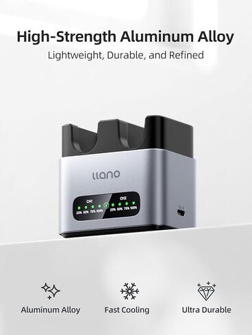 LLANO 20W NP-FW50 شاحن البطارية: فتحة مزدوجة سريعة لـ Sony A6000 A6400 ZV-E10 A7II A6100 A6500 A6300 A7II A7R A7RII A7S A5100 ، USB-C ، LED ، CNC CNC ALUMINIM in Kuwait