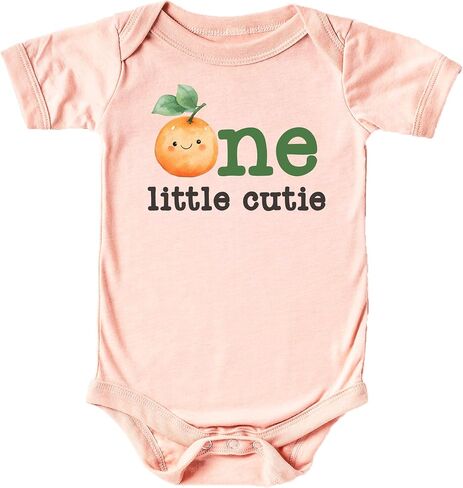 One Little Cutie Orange Theme Birthday Bodysuit & Matching Family Birthday Shirts-Sold Individually in Saudi Arabia