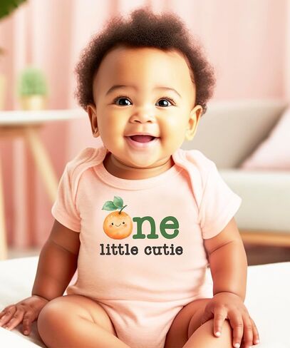 One Little Cutie Orange Theme Birthday Bodysuit & Matching Family Birthday Shirts-Sold Individually in Saudi Arabia