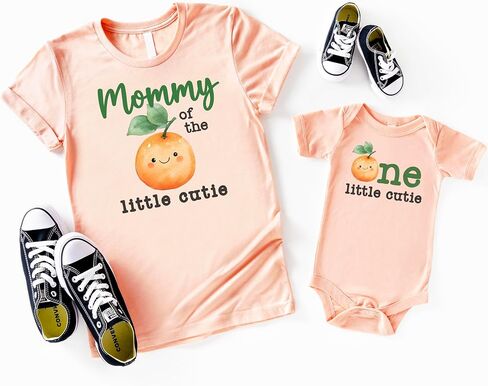One Little Cutie Orange Theme Birthday Bodysuit & Matching Family Birthday Shirts-Sold Individually in Saudi Arabia