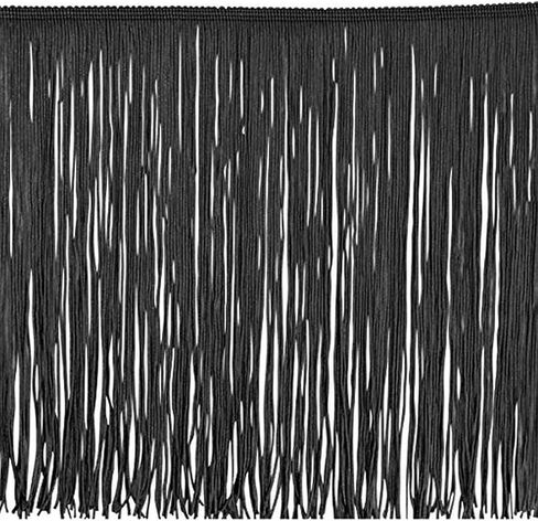 Trims by The Yard 12" Chainette Fringe Trim, Polyester-Made Decorative Fringe Trim, for Costumes, Home Decor, and Party Decorations, Durable Fringes, 5-Yard Cut, Beige in Saudi Arabia