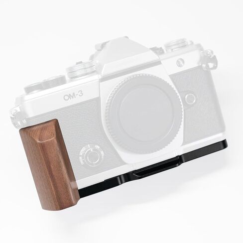مقبض الكاميرا على شكل حرف L ， متوافق مع نظام OM-3 كاميرا ， الخشب الصلب عتيق ثمين | مصنوع يدويًا من قبل الحرفيين ذوي الخبرة (الفضة من أصل أفريقي) in Kuwait