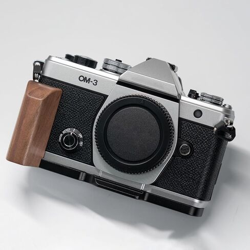 مقبض الكاميرا على شكل حرف L ， متوافق مع نظام OM-3 كاميرا ， الخشب الصلب عتيق ثمين | مصنوع يدويًا من قبل الحرفيين ذوي الخبرة (الفضة من أصل أفريقي) in Kuwait