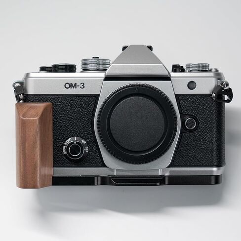 مقبض الكاميرا على شكل حرف L ， متوافق مع نظام OM-3 كاميرا ， الخشب الصلب عتيق ثمين | مصنوع يدويًا من قبل الحرفيين ذوي الخبرة (الفضة من أصل أفريقي) in Kuwait