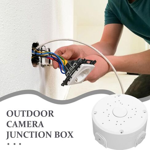 4pcs مفترق عالمي مفترق مربع تقاطع قوس قوس بلاستيكي مقاوم للماء كاميرا تركيب إخفاء الكبل مفترق مربع الأمان كاميرا الوصلات العلبة العالمية ل CCTV ، أبيض in Kuwait
