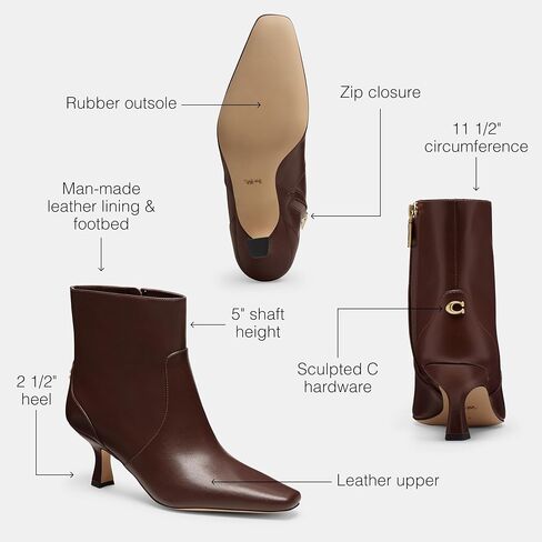تدريب Coach Women’s Sculpted C Hitten Heel Bootie Fashion Boot in Kuwait