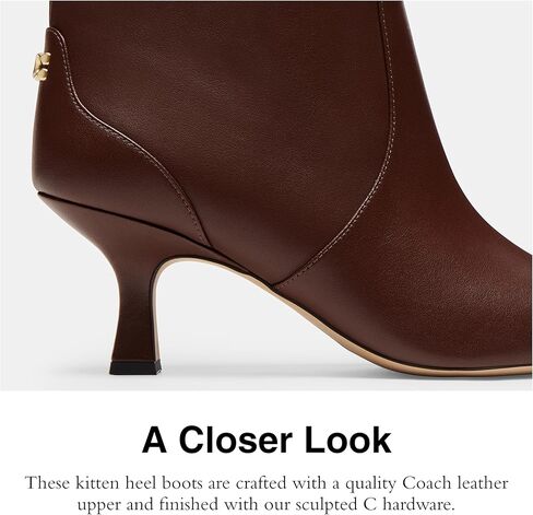 تدريب Coach Women’s Sculpted C Hitten Heel Bootie Fashion Boot in Kuwait