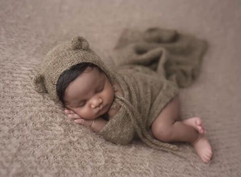 Newborn Baby Photography Prop Outfits Bear Hat Blanket Set Infant Baby Wrap in Saudi Arabia