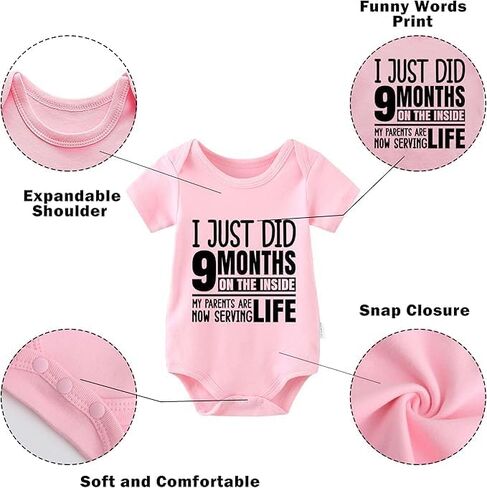 YSCULBUTOL Baby Twins Bodysuits I Just Did 9 Months On The Inside Cute Unisex Romper Infant Twin Outfits With Hat in Saudi Arabia