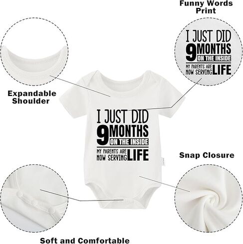 YSCULBUTOL Baby Twins Bodysuits I Just Did 9 Months On The Inside Cute Unisex Romper Infant Twin Outfits With Hat in Saudi Arabia