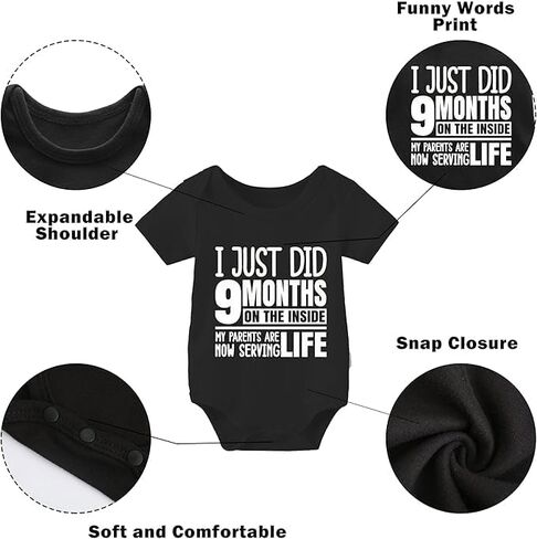 YSCULBUTOL Baby Twins Bodysuits I Just Did 9 Months On The Inside Cute Unisex Romper Infant Twin Outfits With Hat in Saudi Arabia