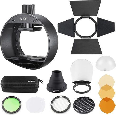 محول إكسسوارات رأس Godox S-R2 مع ملحقات رأس AK-R1 مستديرة لجودوكس AD200PRO II AD200 PRO ، V860III ، TT685II ، TT520II ، متوافق مع Canon مع Nikon مع Sony Camera SPEDLIGHT in Saudi Arabia