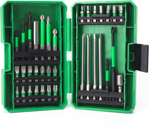 HUHAO Impact Driver Bit Set, 27-Piece S2 Steel Screwdriver Power Bit Set,Magnetic Screwdriver Bit Set,Include Sleeve,Extension Rod, Hole Opener, Impact Drill Bit Set with Storage Box in Saudi Arabia