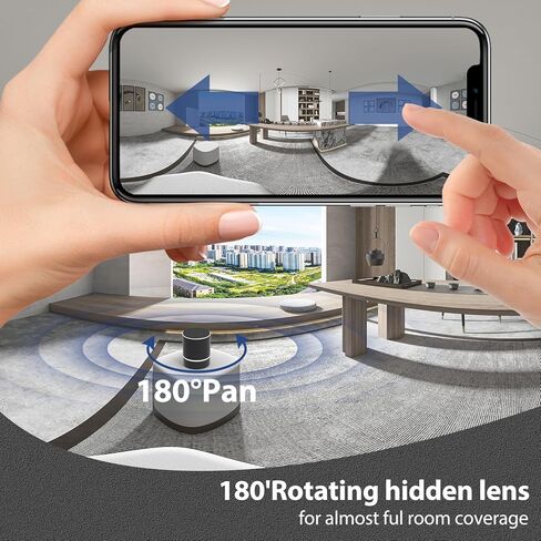 كاميرا مكبر صوت - كاميرا أمان داخلية - كامل HD 1080p WiFi PTZ 180 ° تدوير اليمين/اليسار الكشف عن الحركة المصغرة كاميرا in Kuwait