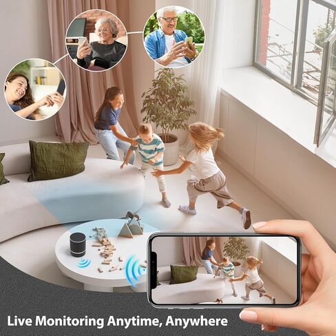 كاميرا مكبر صوت - كاميرا أمان داخلية - كامل HD 1080p WiFi PTZ 180 ° تدوير اليمين/اليسار الكشف عن الحركة المصغرة كاميرا in Kuwait