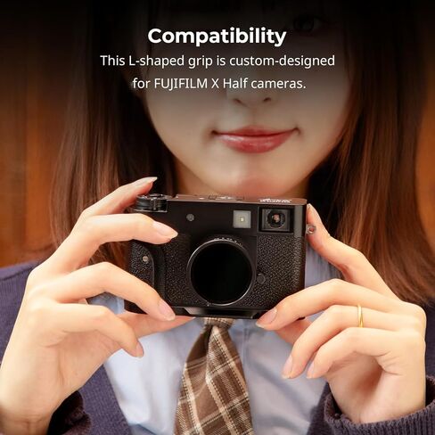 قبضة صغيرة على شكل نصف L لكاميرا Fujifilm x نصف ، لوحة إطلاق سريعة مدمجة لـ ARCA ، مقبض سيليكون خفيف الوزن مع غطاء حذاء ساخن (Silver)-5216 in Saudi Arabia