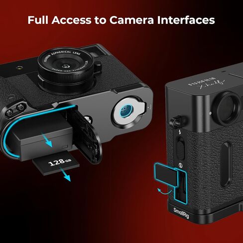 قبضة صغيرة على شكل نصف L لكاميرا Fujifilm x نصف ، لوحة إطلاق سريعة مدمجة لـ ARCA ، مقبض سيليكون خفيف الوزن مع غطاء حذاء ساخن (Silver)-5216 in Saudi Arabia