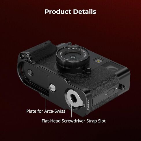 قبضة صغيرة على شكل نصف L لكاميرا Fujifilm x نصف ، لوحة إطلاق سريعة مدمجة لـ ARCA ، مقبض سيليكون خفيف الوزن مع غطاء حذاء ساخن (Silver)-5216 in Saudi Arabia