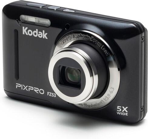 Kodak Pixpro FZ53 Zoom Digital Camera - Point Compact Point and Shrose Photography - 5x Optical Zoom - مثالي للسفر والمبتدئين مع بطاقة ذاكرة SDXC 32 جيجابايت ، وحالة الكاميرا (3 عناصر) in Saudi Arabia