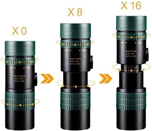 عالية الطاقة 8-24 × 30 تلسكوب أحادي التكبير - البصريات المحمولة والقابلة للطي وقابلة للسحب لمشاهدة الطيور والأنشطة الخارجية in Saudi Arabia
