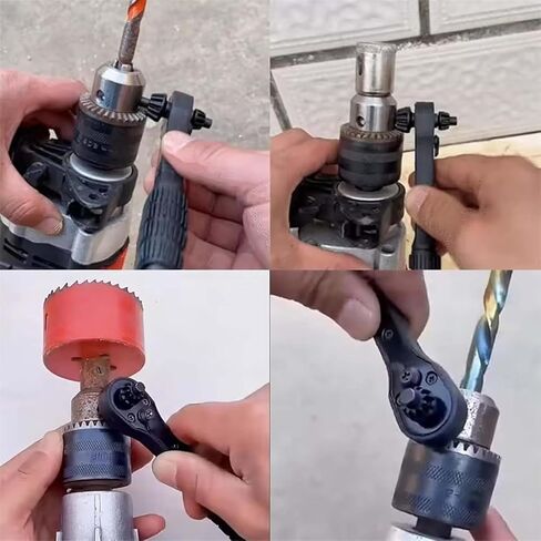 3-in-1 Drill Chuck Ratchet Wrench, Drill Press Chuck Key - Universal Replacement Tool for Electric Drills & Power Tools with Extended Arm for Added Torque (All Size) in Saudi Arabia