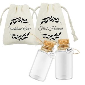 Baby Umbilical Cord and First Haircut Keepsake Glass Bottle Gift Set, Jar for Umbilical Cord and Fetal Hair Storage and Memorial, Gift for Newborn Christening Baby Shower (Love) in Saudi Arabia