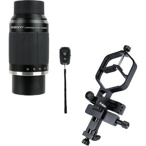SV214 Pro 3-Axis Smartphone Adapter, for 44 to 64mm Eyepiece Diameter, Digiscoping Adapter Bundle with SV245 8 to 16mm Zoom Eyepiece Parfocal Design Dual Interface, for Astronomy Phone Photography in Saudi Arabia