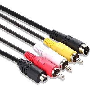Guy-Tech 5ft AV A/V Video Video TV-Out Cable Lead متوافق مع Sony Camcorder HandyCam DCR-SR68/E in Kuwait