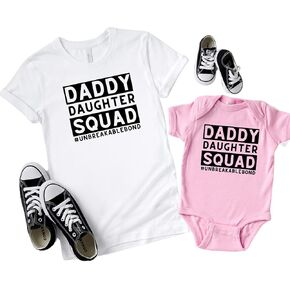 Daddy and Daughter Squad, Matching Shirts Father and Newborn Daughter, Cute Father and Daughter Matching Outfits, 1st Fathers Day Gifts from Baby Girl, Birthday Gift For Dad From Daughters, Daddy Daughter Matching in Kuwait