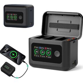 Fast Battery Charger for DJI Osmo 360 Camera,Simultaneous Charging of 3 Batteries with LED Display, Supports PD Fast Charging with Misro SD Card Slot in Saudi Arabia