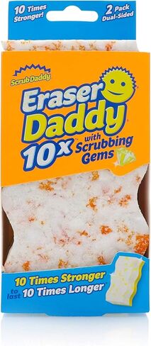 Scrub Daddy Eraser Daddy Sheets - 10x More Durable Than Traditional Erasers with Scrubbing Gems - Removes Dirt, Scuffs & Stains - Water Activated Sponge Eraser Sheets (6 Pack) in Saudi Arabia