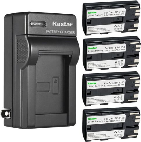Kastar BP-915G AC AC Wall Battery Charger استبدال Canon GL1 GL-1 DM-GL1 ، GL2 GL-2 DM-GL2 ، MV1 ، MV10 MV10I ، MV20 MV20I ، MV100 MV100I ، MV200 MV200I ، OPTURA ، OPTURA PI in Saudi Arabia