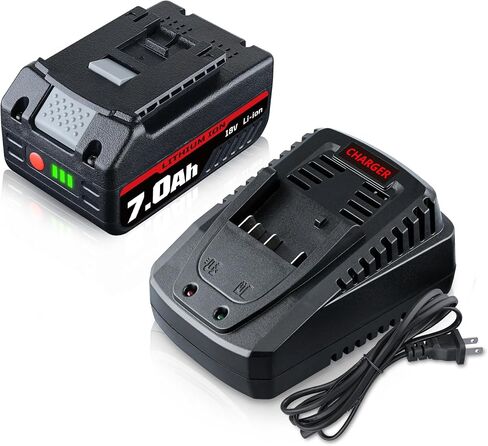 2Pack Upgrade 7.0Ah BAT609 Li-ion Replacement for Bosch 18V Battery Charger Set Replace for Bosch 18V Series BAT609 BAT618 BAT622 BAT609G BAT619 BAT619G BAT610G Lithium Cordless Power Tools in Saudi Arabia