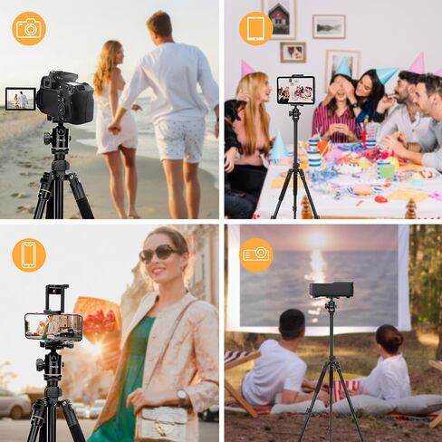 MOSISO 64.5 inch Tripod for Camera, 360 Degree Ball Head Camera Tripod with Bag&Phone Mount&Camera Backpack 17.3 inch, Camera Bag with Laptop Compartment&Tripod Holder&Rain Cover, Space Gray&Black in Saudi Arabia