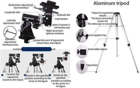 High Power 80mm Astronomical Refractor Telescope for Beginners, 900mm Focal Length with Adjustable Tripod, Ideal for Kids and Kids Stargazing, Travel Telescope with Carrying Bag in Saudi Arabia