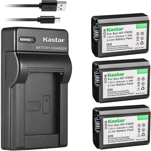 استبدال شاحن بطارية Kastar NP-FW-FW50 Slim USB لـ Sony alpha α3000 α5000 α5100 α6000 α6100 α6300 α6400 α6500 α7 α7ii α7R α7RII α7S α7S. in Saudi Arabia